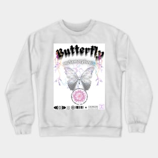 Butterfly Metamorphosis Lightning | Modern Art Print Crewneck Sweatshirt